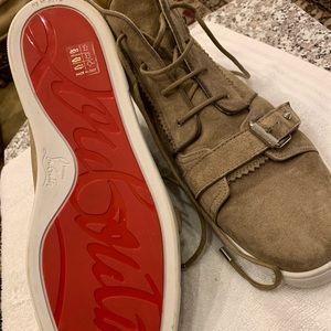 Christian Louboutin suede buckle strap high top